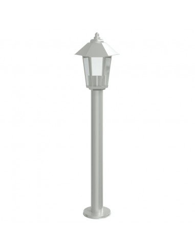 Lampade da Terra per Esterni 3 pz Argento 80 cm in Acciaio Inox