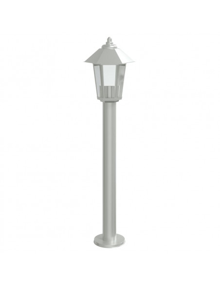 Lampade da Terra per Esterni 3 pz Argento 80 cm in Acciaio Inox