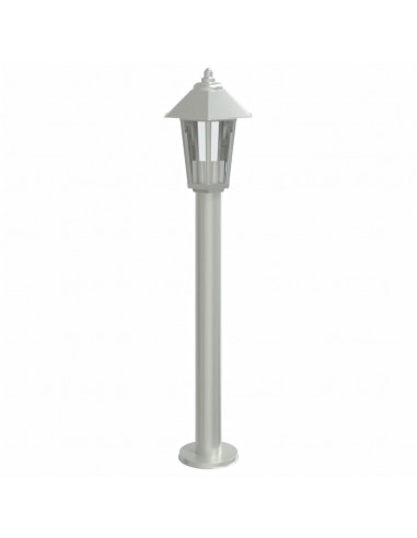 Lampade da Terra per Esterni 3 pz Argento 80 cm in Acciaio Inox