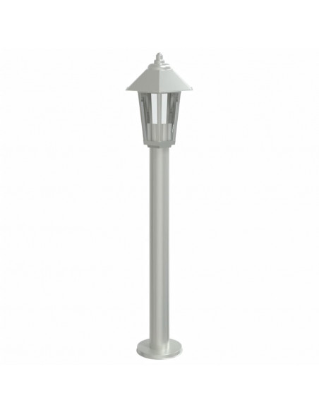 Lampade da Terra per Esterni 3 pz Argento 80 cm in Acciaio Inox