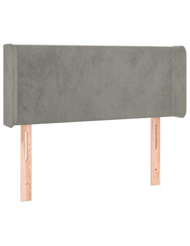 Testiera a LED Grigio Chiaro 83x16x78/88 cm in Velluto