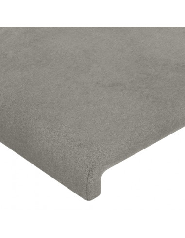 Testiera a LED Grigio Chiaro 83x16x78/88 cm in Velluto