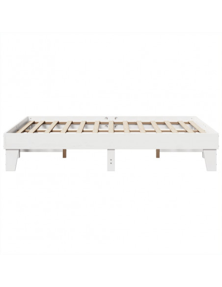 Letto senza Materasso Bianco 150x200 cm Legno Massello di Pino