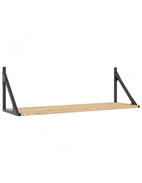 Mensole Parete 2pz Rovere Sonoma 80x25x25,5cm Legno Multistrato