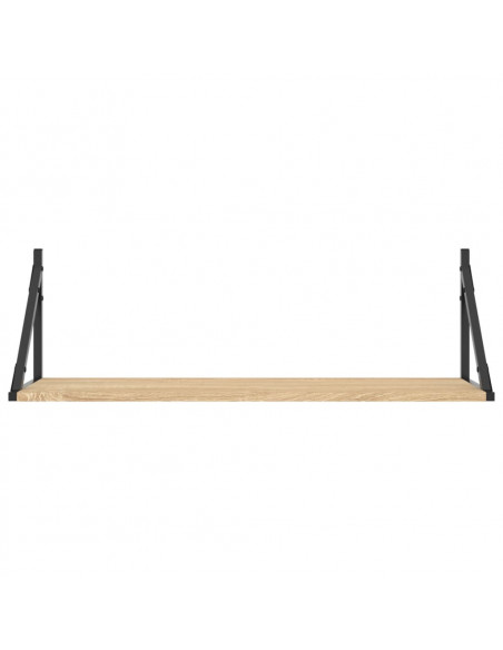 Mensole Parete 2pz Rovere Sonoma 80x25x25,5cm Legno Multistrato