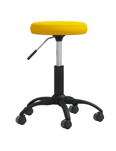 Sgabello da Massaggio in Velluto Giallo Senape