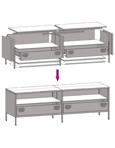 Mobile TV Giallo Senape 135x39x43,5 cm in Acciaio