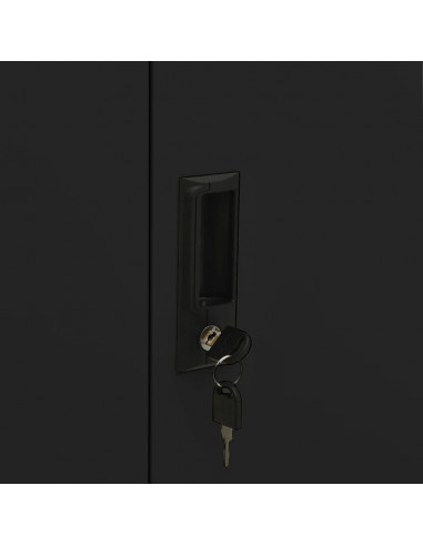 Armadio per Ufficio Nero 90x40x102 cm in Acciaio