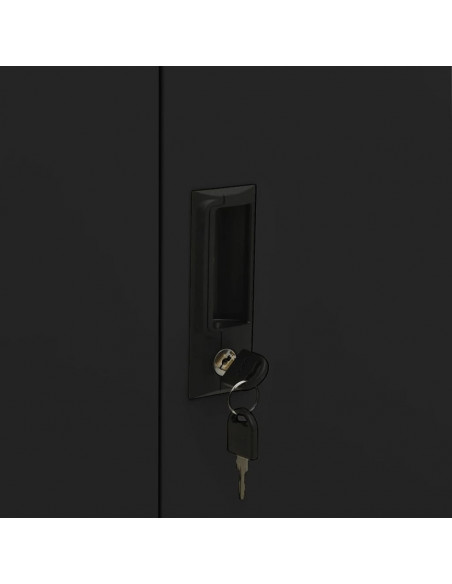 Armadio per Ufficio Nero 90x40x102 cm in Acciaio