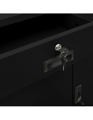 Armadio per Ufficio Nero 90x40x102 cm in Acciaio