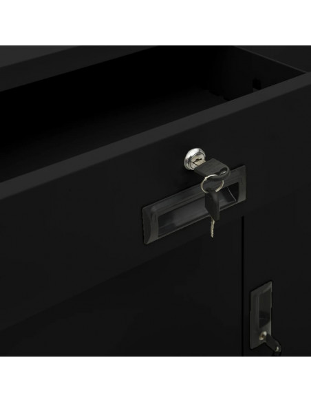 Armadio per Ufficio Nero 90x40x102 cm in Acciaio