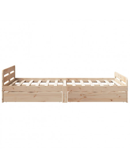 Letto senza Materasso 135x190 cm in Legno Massello di Pino