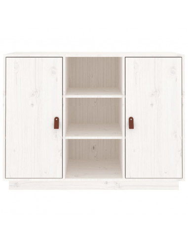Credenza Bianca 100x40x75 cm in Legno Massello di Pino
