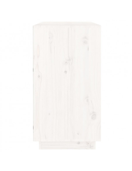 Credenza Bianca 100x40x75 cm in Legno Massello di Pino