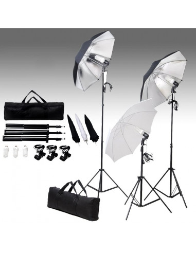 Kit Studio Fotografico con Set di Luci e Fondale