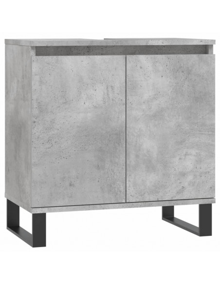 Armadietto da Bagno Grigio Cemento 58x33x60cm Legno Multistrato