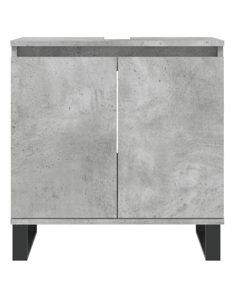 Armadietto da Bagno Grigio Cemento 58x33x60cm Legno Multistrato