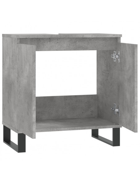 Armadietto da Bagno Grigio Cemento 58x33x60cm Legno Multistrato