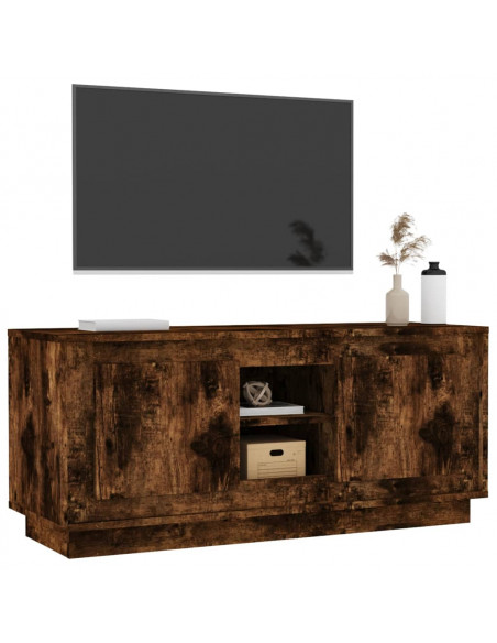 Mobile TV Rovere Fumo 102x35x45 cm in Legno Multistrato