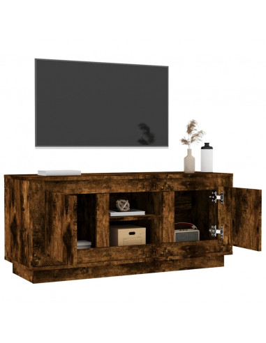 Mobile TV Rovere Fumo 102x35x45 cm in Legno Multistrato