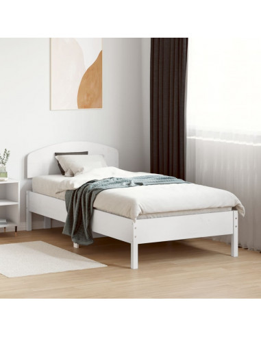 Testiera Bianca 90 cm in Legno Massello di Pino