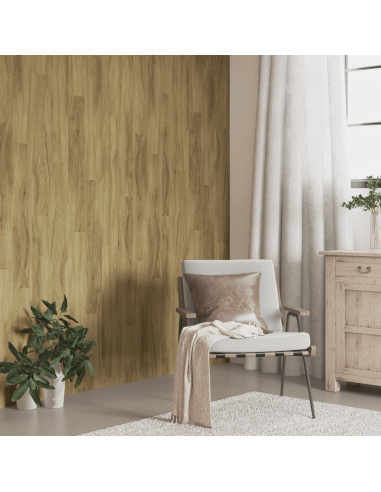 Pannelli da Parete Effetto Legno Marrone PVC 2,06 m²