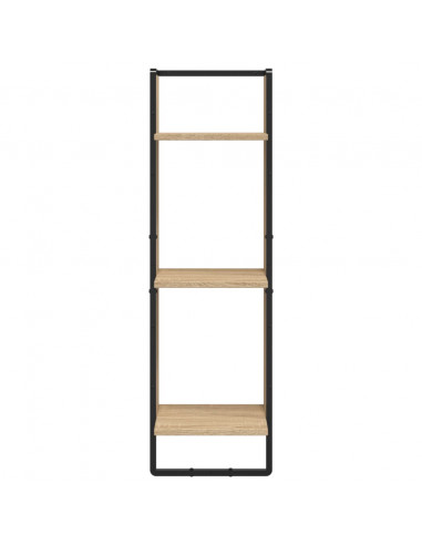 Set Mensole Parete con Aste 6pz Rovere Sonoma Legno Multistrato