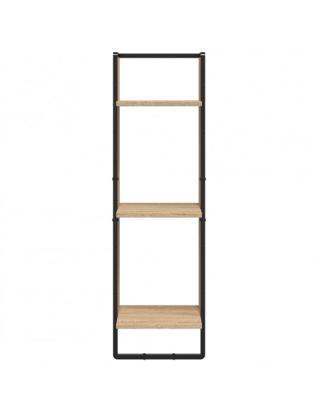 Set Mensole Parete con Aste 6pz Rovere Sonoma Legno Multistrato