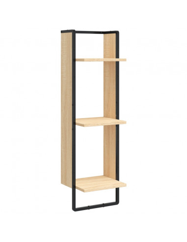 Set Mensole Parete con Aste 6pz Rovere Sonoma Legno Multistrato