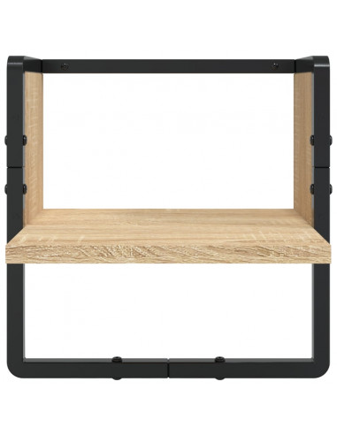 Set Mensole Parete con Aste 6pz Rovere Sonoma Legno Multistrato
