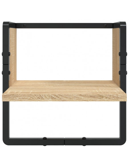 Set Mensole Parete con Aste 6pz Rovere Sonoma Legno Multistrato