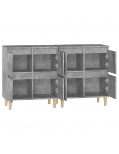 Credenze 2pz Grigio Cemento 60x35x70 cm in Legno Multistrato 2