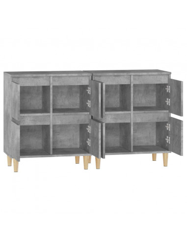Credenze 2pz Grigio Cemento 60x35x70 cm in Legno Multistrato