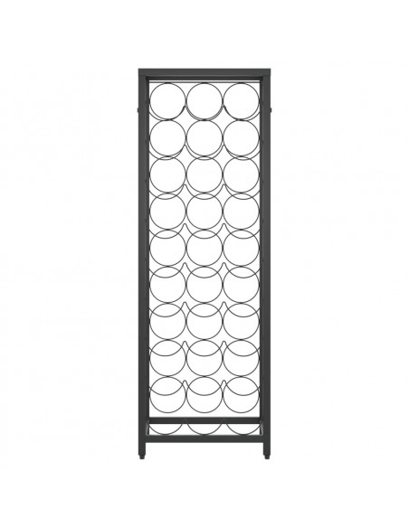 Portavini da 27 Bottiglie Nero 34x18x100cm in Ferro Battuto