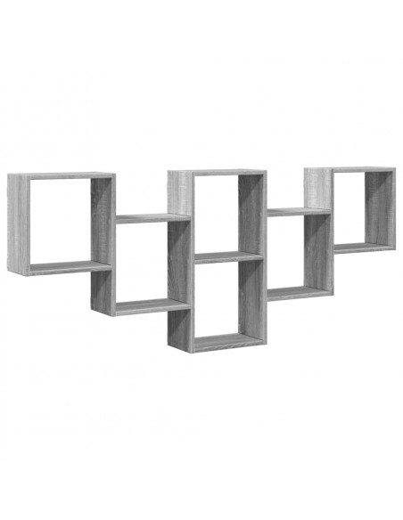 Mensola a Muro Grigio Sonoma 159x18x66 cm in Truciolato