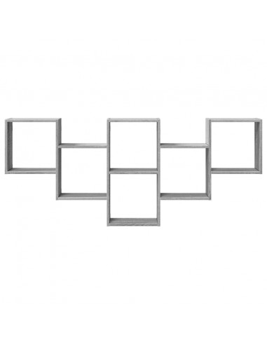 Mensola a Muro Grigio Sonoma 159x18x66 cm in Truciolato