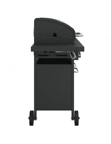 Griglia Barbecue a Gas con 5 Bruciatori Nero in Acciaio