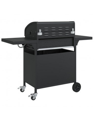 Griglia Barbecue a Gas con 5 Bruciatori Nero in Acciaio