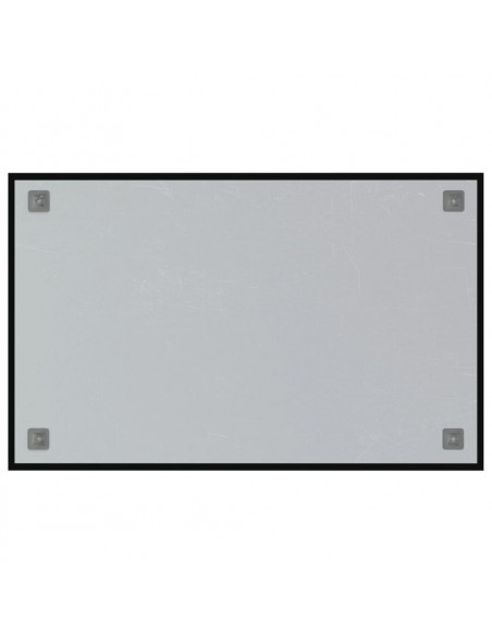 Lavagna Magnetica a Parete Nera 80x50 cm Vetro Temperato