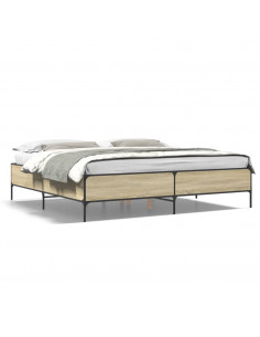 Giroletto Rovere Sonoma 200x200 cm Legno Multistrato e Metallo 2