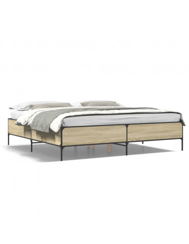 Giroletto Rovere Sonoma 200x200 cm Legno Multistrato e Metallo