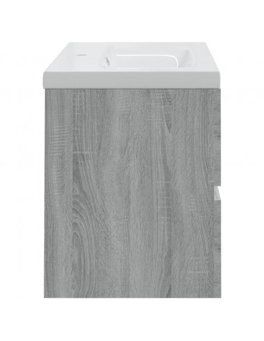 Mobile Bagno e Lavabo Integrato Grigio Sonoma Legno Multistrato