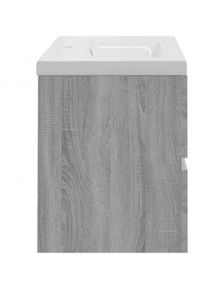 Mobile Bagno e Lavabo Integrato Grigio Sonoma Legno Multistrato