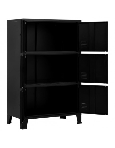 Armadio Classificatore Industriale Nero 75x40x120 cm in Acciaio
