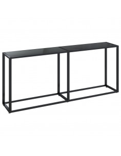 Tavolo Consolle Nero 180x35x75,5 cm in Vetro Temperato 2