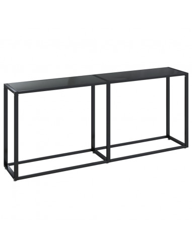 Tavolo Consolle Nero 180x35x75,5 cm in Vetro Temperato