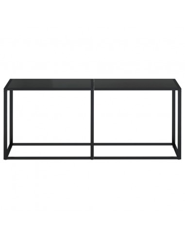 Tavolo Consolle Nero 180x35x75,5 cm in Vetro Temperato