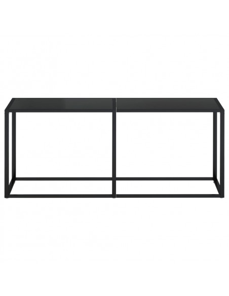 Tavolo Consolle Nero 180x35x75,5 cm in Vetro Temperato