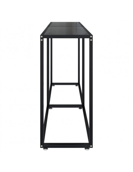 Tavolo Consolle Nero 180x35x75,5 cm in Vetro Temperato