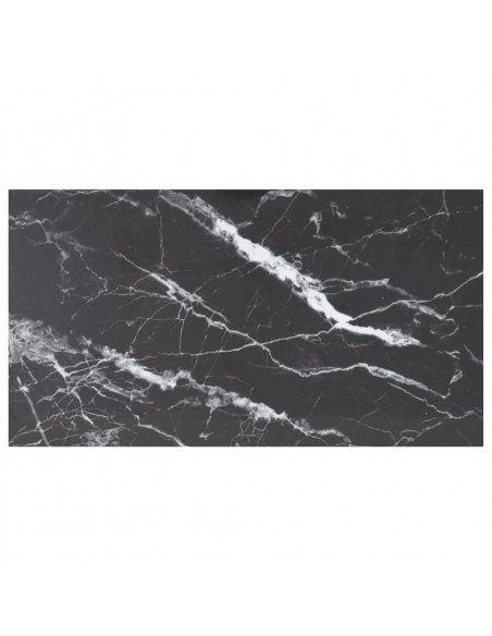 Piano Tavolo Nero 120x65 cm 8mm Vetro Temperato Design Marmo